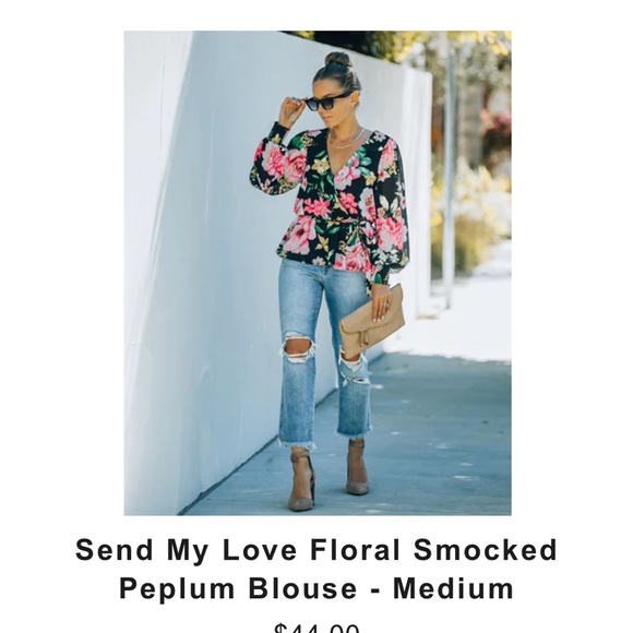 Flying Tomato floral peplum top size M NWOT - Picture 7 of 8